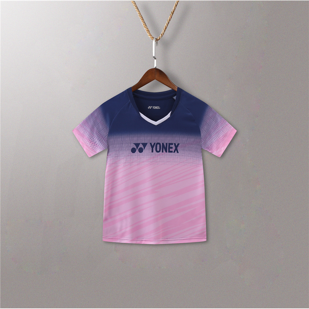 เสื้อยืดคอกลม แบดมินตัน แบบแห้งเร็ว สีชมพู แฟชั่นฤดูร้อน สําหรับเด็ก 3659 2021 – โปรปัง