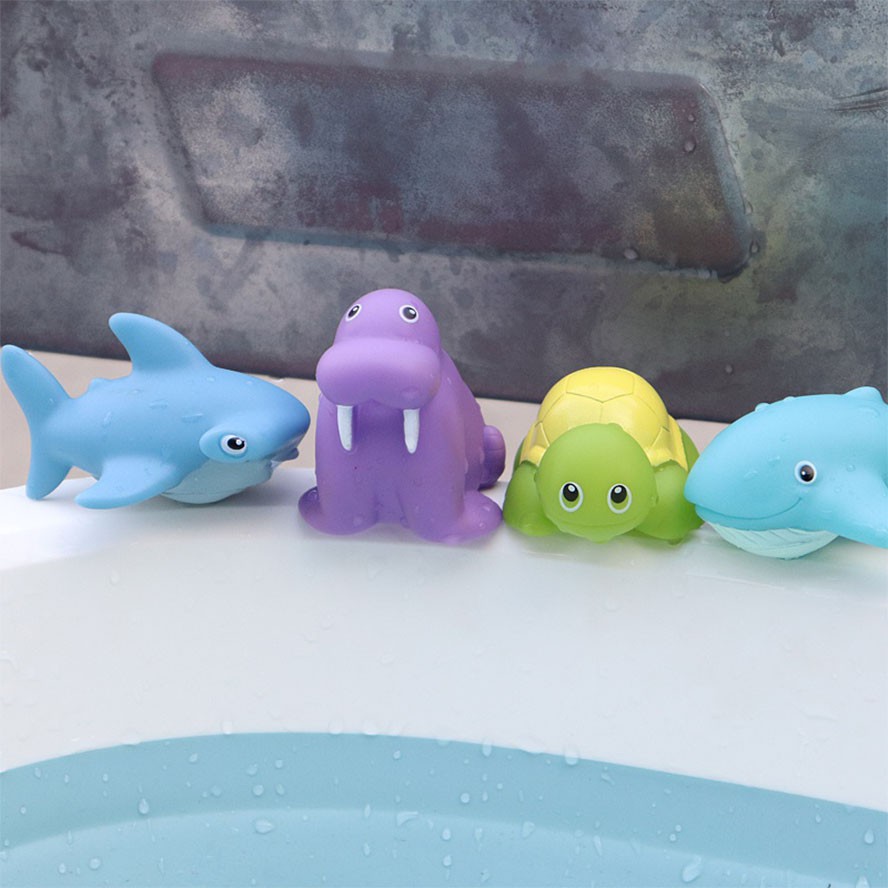ของเล่นอาบน้ํา อ่างอาบน้ํา รูปสัตว์ เต่า ฉลาม สิงโต เป็ด ลอยน้ํา สเปรย์น้ํา ของเล่นเด็ก ของเล่นในห้องน้ํา - รูปที่ 4