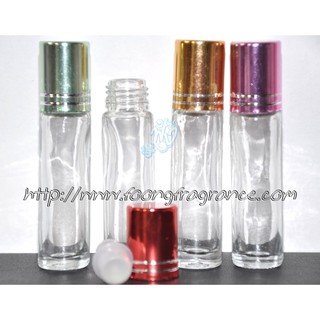 ขวดเปล่า ลูกกลิ้ง 10ml.แบบใส 12 ขวด/1โหล ฝาคละสี