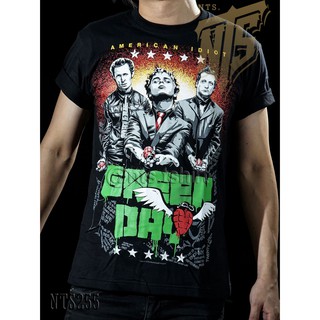 เสื้อยืดคอกลมNTS​ 255 Green Day American  เสื้อยืด เสื้อวง สกรีนลายอย่างดี ไม่หดไม่ย้วย มาตราฐาน NTS แบรนด์S M L XL XXLS