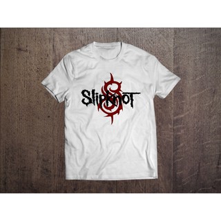 เสื้อยืดผ้าฝ้ายพิมพ์ลายแฟชั่น Slipknot White Heavy Metal Bfan Rock Bodybuilding 100% Cotton Mens T-shirt 6ZWQ