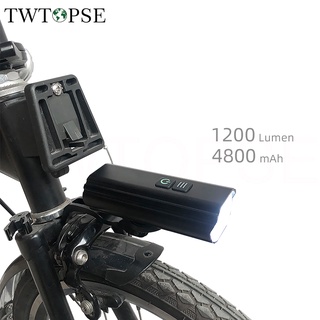 Twtopse ไฟจักรยาน 1200 Lumen 4800mAh พร้อมชั้นวาง สําหรับจักรยานพับได้ Brompton