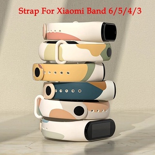 Xiaomi Mi Band 5 6 NFC Watch Band Morandi Paint Silicone Bracelet Replacement for Mi Band 3 4 Amazfit Band 5 Wristband Strap