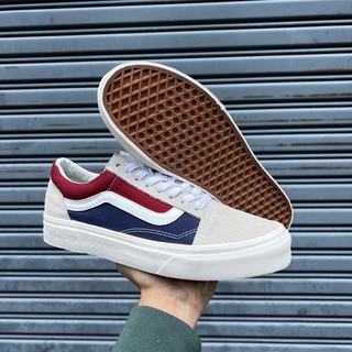 Vans Old Skool Retro Block (size40-45) White Red Dress Blues