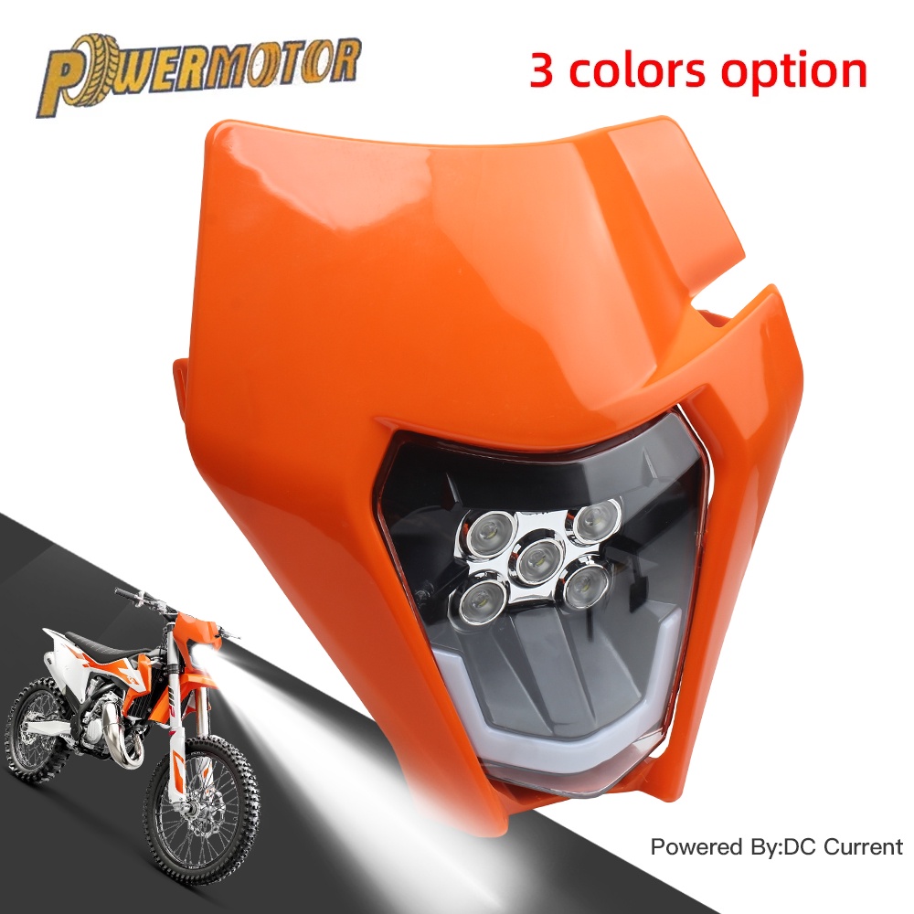 รถจักรยานยนต์ LED ไฟหน้าไฟหน้า Supermoto Fairing สําหรับ KTM 2021 EXC 2022 EXC SXF MX Dirt Bike Enduro LED ไฟหน้า