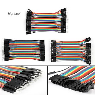 (hhel) 40 ชิ้น/แถว 10 ซม. m - ff f - f dupont อุปกรณ์สายเคเบิ้ลเชื่อมต่อสําหรับ arduino breadboard