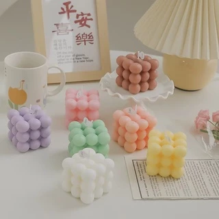 เทียนลูกบาศก์ มินิมอล สไตล์เกาหลี6×6 เทียนตกแต่ง 0106