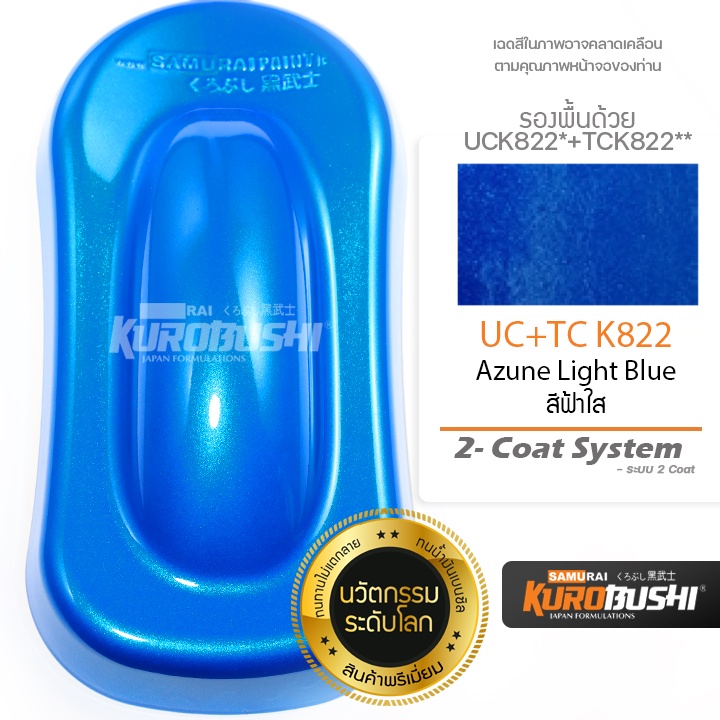 UC+TC K822 สีฟ้าใส Azune Light Blue 2-Coat System สีมอเตอร์ไซค์ สีสเปรย์ซามูไร คุโรบุชิ Samuraikurobushi