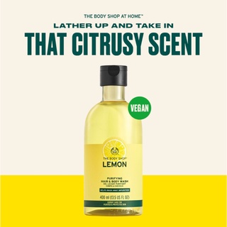 พร้อมส่ง The body shop Lemon Purifying Hair &amp; Body Wash บอดี้วอช 2-in-1 400ml ขวดนี้ สระผมก็ได้ อาบน้ำก็ดี สะดวกสบาย