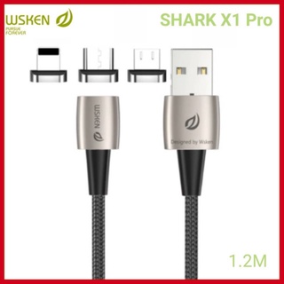 [สายชาร์จเกรดพรีเมี่ยม] WASKEN SHARK X1 Pro  สายชาร์จแม่เหล็กหัวแบน3.0A  ชาร์จโทรศัพท์ได้ทุกรุ่น