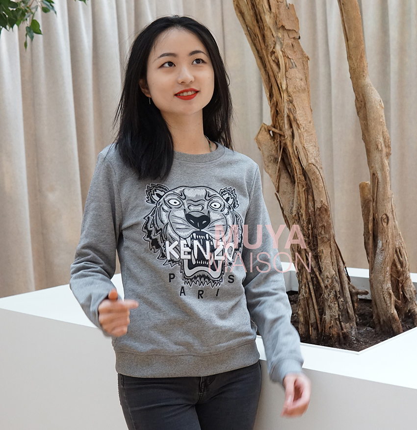 Kenzo เสื้อยืดคอกลมแขนยาวปักลายหัวเสือ ThaiPick