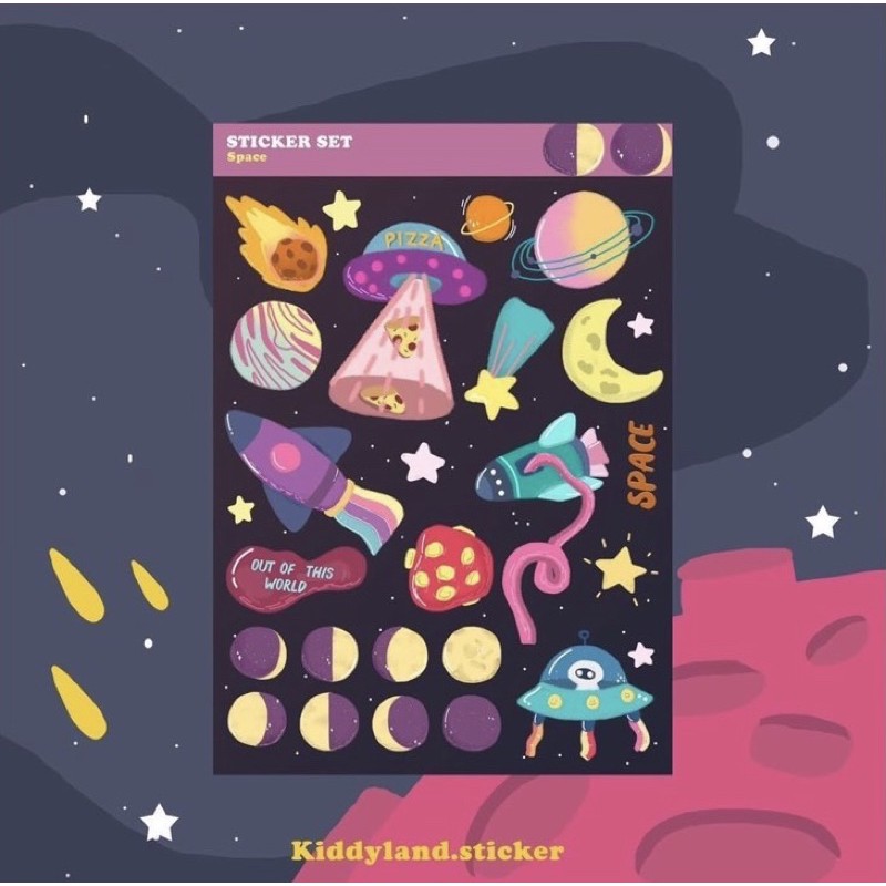 SPACE STICKER A6 (ธีมอวกาศสุดน่ารัก)