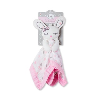 Lulujo ผ้ากอดหัวตุ๊กตามัสลินคอตตอน Cotton Muslin Lovie - Pink Bunny