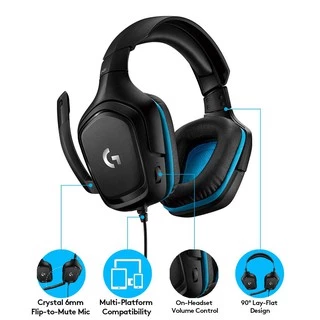 Logitech G431 7.1 Surround Sound Gaming Headset- หูฟังเกมมิ่ง 7.1 เสียงรอบทิศทาง พร้อมไมค์ในตัว