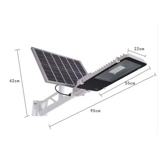 โคมไฟถนนโซล่าเซลล์แบบเหล็กชุบกันสนิมพร้อมขายึด กำลังไฟ 20-200 วัตต์