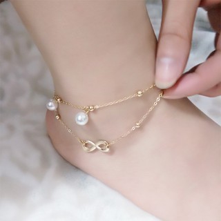 รองเท้าแตะ Summer Beach Sandals Barefoot Infinity Charm สร้อยข้อเท้าสร้อยข้อเท้าสร้อยข้อเท้าเครื่องประดับ