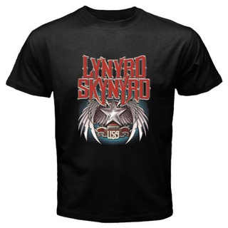 คอลูกเรือเสื้อยืดคอกลมเสื้อยืด พิมพ์ลายโลโก้ Lynyrd Skynyrd Tour 2017 Rock Band Legend สําหรับผู้ชายผ้าฝ้ายแท้