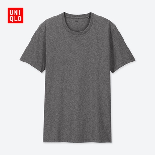 ผ้าฝ้าย 100%เสื้อยืดคอก ลมแขนสั้นผ้าฝ้าย Supima สําหรับผู้ชาย 414349 UniqloS-3XL