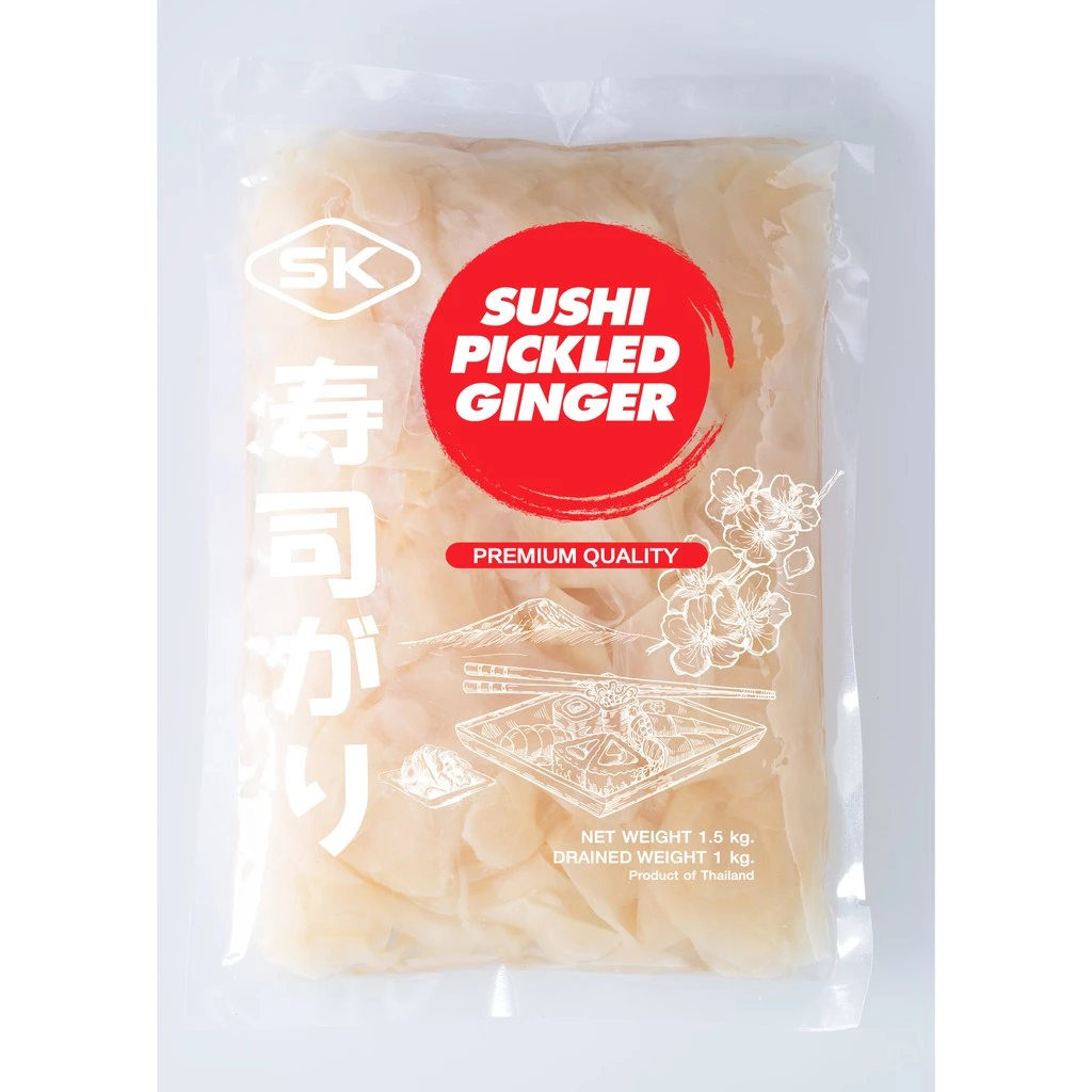 ขิงดอง sk ขิงดองญี่ปุ่น ขิงสไลซ์ซูชิ 1.5 kg ขิงดองสามรส Sushi ginger