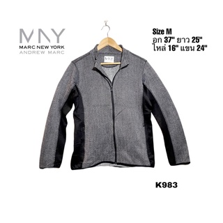 Marc New York Andrew Marc herringbone full zip jacket  size M อก 37 ยาว 25 นิ้ว K983