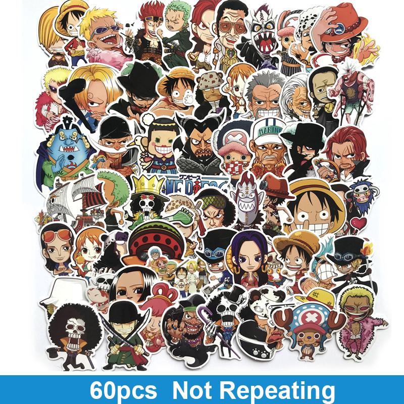 สติกเกอร์ ลาย One Piece สำไรับติดตกแต่งสมุด กระเป๋าเดินทาง 60 ชิ้น