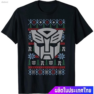 ผู้ชายและผู้หญิง Transformers Christmas Autobots Ugly Sweater Style T-Shirt new กางเกงขาสั้น