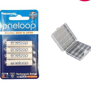 Panasonic Eneloop AAA up to 800 mAh 4 ก้อน ของแท้ แถมกล่องใส่ถ่าน