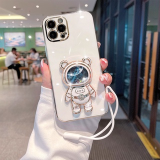 เคสโทรศัพท์มือถือ ลายนักบินอวกาศ พร้อมสายคล้องมือ สําหรับ iPhone 14Promax 14plus 14Pro 13Promax 13Pro 13mini