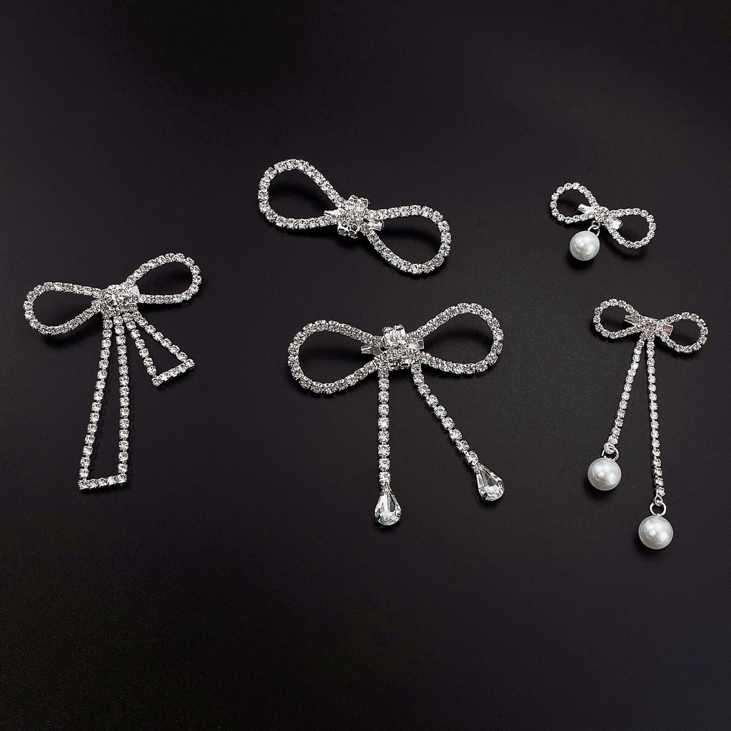 High-end shine Rhinestones Bowknot พู่เพิร์ลเข็มกลัดอุปกรณ์เสริมยอดนิยม (มีให้เลือก 7 แบบ)