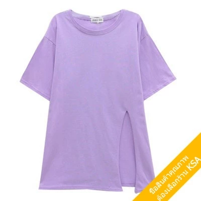 KSA เสื้อยืดคอกลมแขนสั้นผู้หญิง oversize เสื้อผ้าแฟชั่นวัยรุ่นน่ารัก  เสื้อโอเวอร์ไซส์เกาหลี มินิมอล ไซส์ใหญ่ สีพื้น XL thumbnail 7
