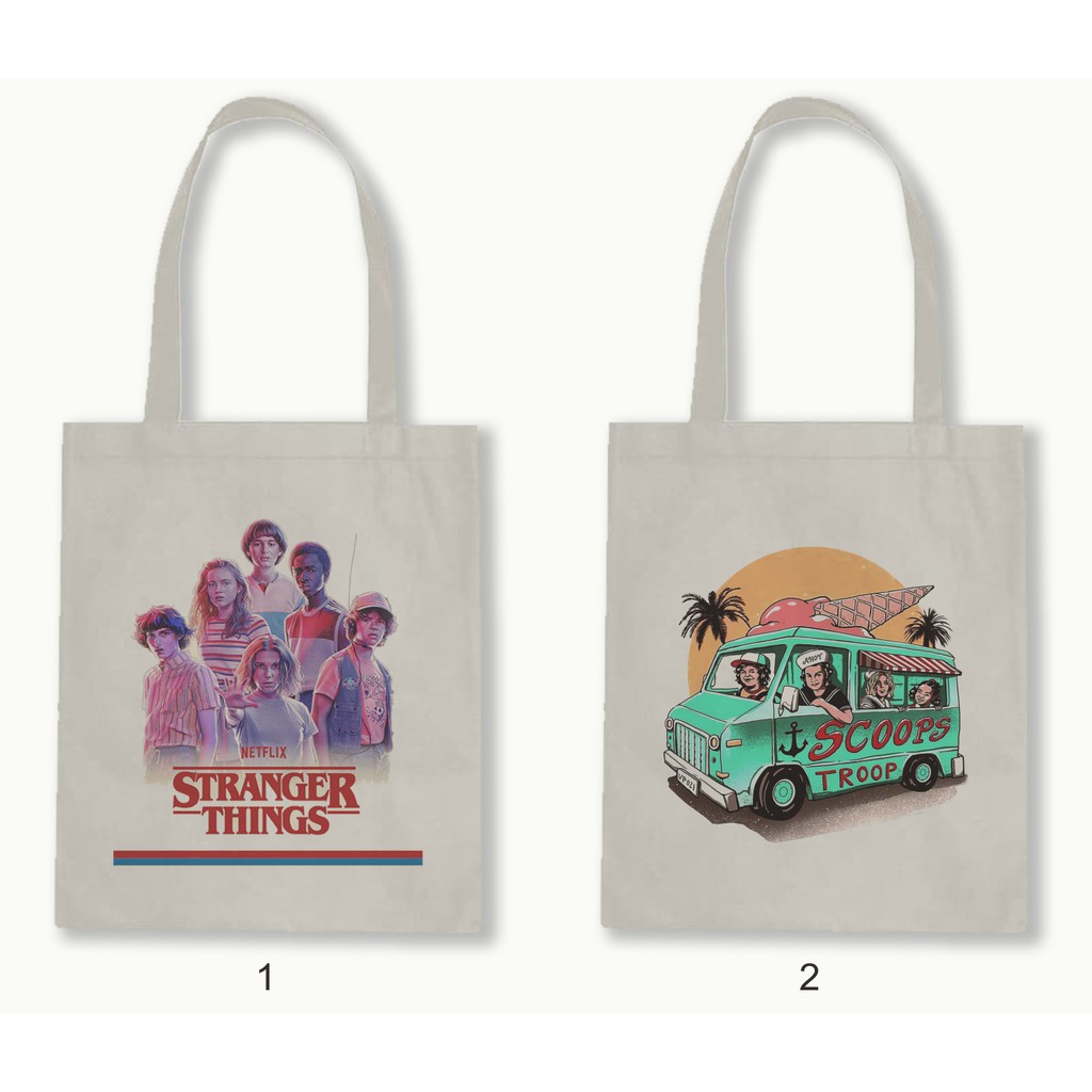 Canvas/blacu Zipper Tote Bag - Stranger Things Series.01