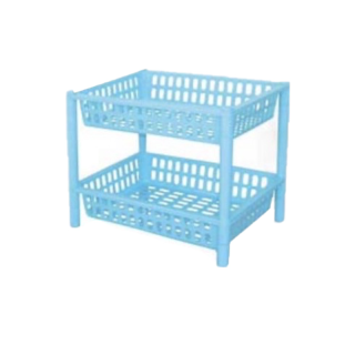 ชั้นวางของพลาสติก 2 ชั้น ฟ้า/ชมพู/ม่วง ขนาด 20x28x24 ซม.