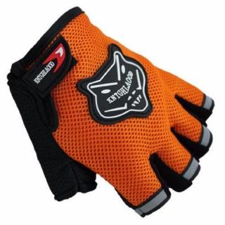 ถุงมือปั่นจักรยาน ครึ่งนิ้ว สีส้ม CYCLING BIKE BICYCLE HALF FINGER GLOVES (Orange)ุงมือปั่นจักรยาน ครึ่งนิ้ว สีส้ม CYCLI