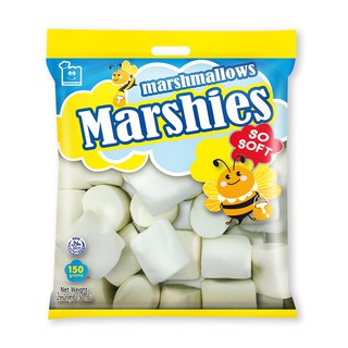 ว๊าว🍟 มาร์ชี่ส์ มาร์ชแมลโลว์ สีขาว เม็ดใหญ่ กลิ่นวานิลลา 150 กรัม Marshies Vanilla Marge White Marshmallows 150 g