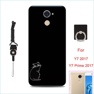 เคสโทรศัพท์ซิลิกาเจลแบบนุ่มรูปทรงแมวน่ารักสําหรับ huawei y 7 2017