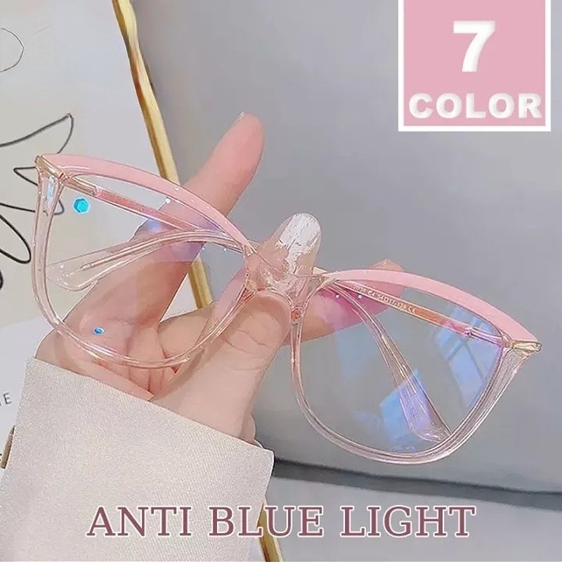แว่นตากรองแสง TR90 ป้องกันรังสี TR90 ไม่มีองศา บานพับโลหะ สําหรับคอมพิวเตอร์ ผู้หญิง