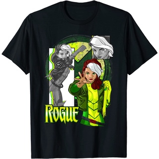 ROUND คอลูกเรือเสื้อยืด พิมพ์ลายโลโก้ Marvel X-Men Rogue Collage Panel สําหรับผู้ชาย-4XL