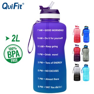 Quifit ขวดน้ำ 2 ลิตร สําหรับกีฬาและออกกําลังกาย ปลอดสาร BPA