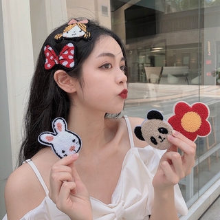 กิ๊บติดผมลายการ์ตูนหัวใจดอกไม้หน้ายิ้มสไตล์เกาหลีสําหรับผู้หญิง