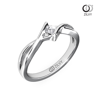 Zilvy Minimal Ring - แหวนหญิงเพชรน้ำร้อย 0.05 กะรัต (GR815)