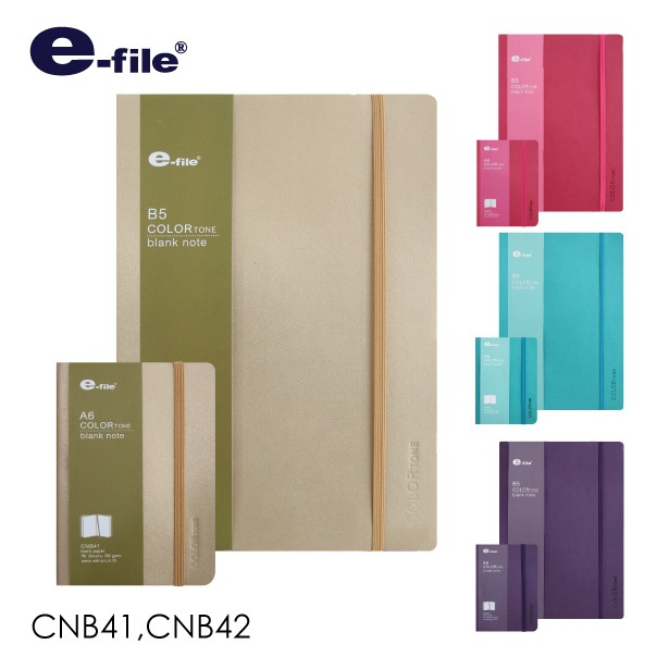 สมุดโน๊ต ไม่มีเส้น คัลเลอร์โทน อี-ไฟล์ CNB42 ขนาด B5 17.6*25 ซม. และ CNB41 ขนาด A6 10.5*14.8 ซม. ราคาต่อเล่ม และต่อขนาด