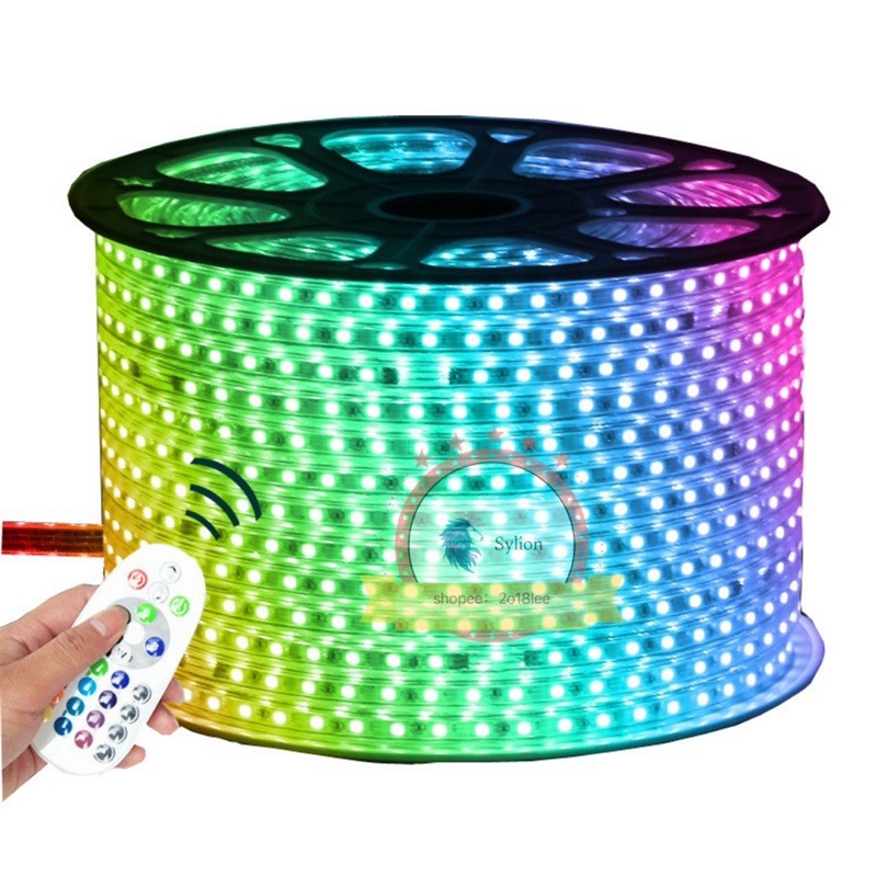 100/M 220V RGB 5050 - LED ไฟเส้น ไฟในรถ ไฟแถบ เปลี่ยนสีได้ Light RGB STRIP ไฟเส้น ไฟตกแต่งห
