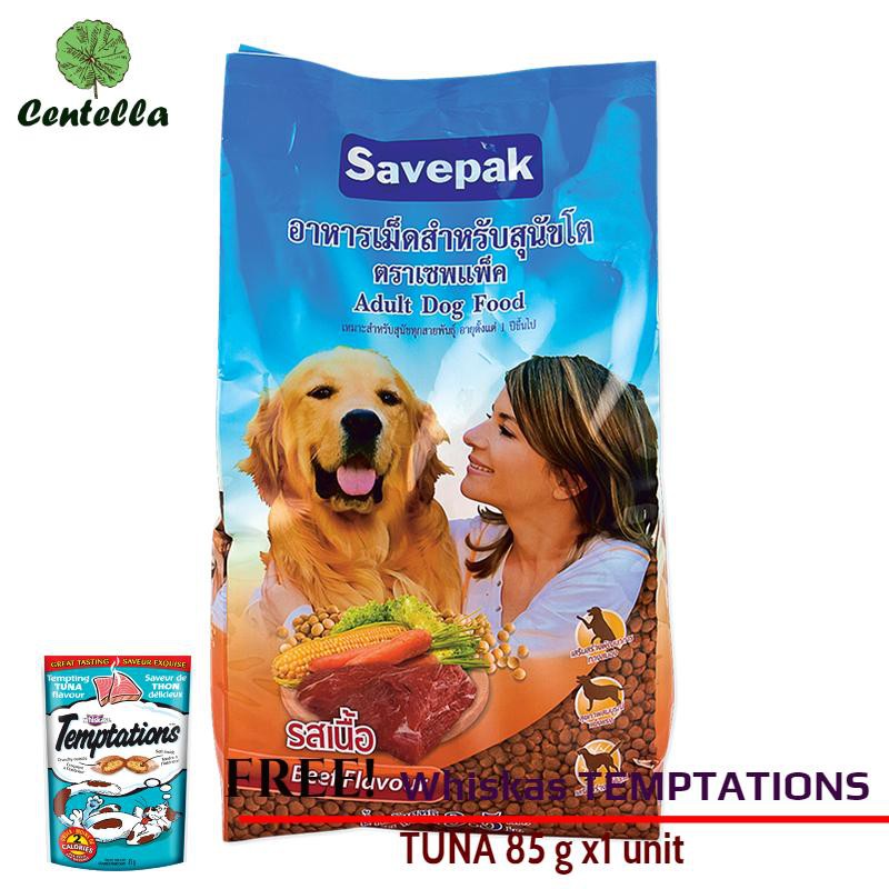 SAVEPAK DRY DOG FOOD BEEF3.5KG.*1 Free Whiskas TEMPTATIONS TUNA 85 g x1 unit