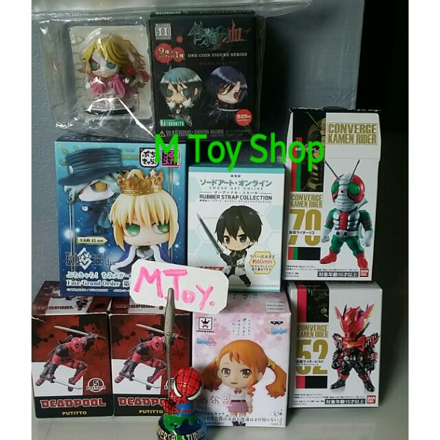 ฟิกเกอร์แท้ JP มือ1 รวม  Petit fate Altria Pendragon , kamen rider , เกาะแก้ว deadpool , Anjo Anohan