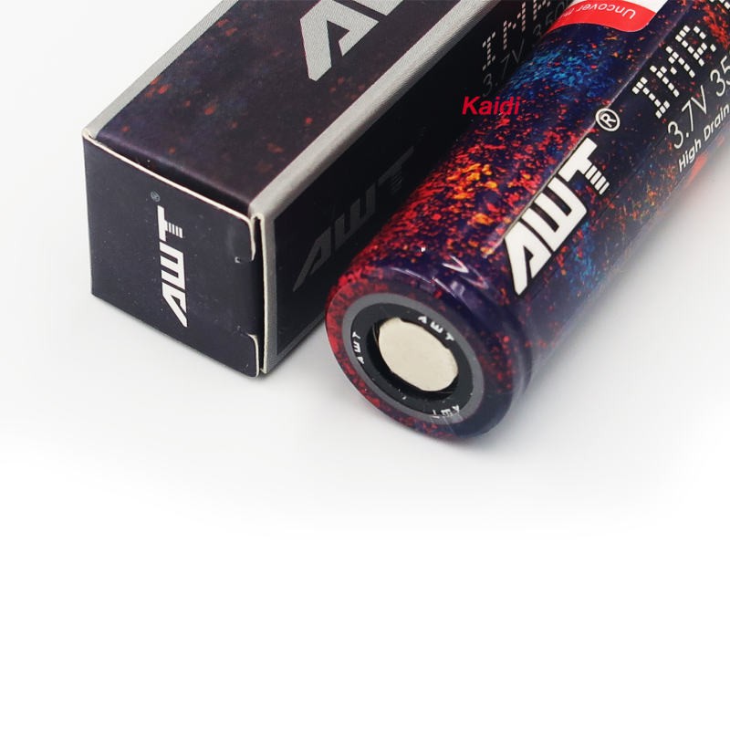 (สีรุ้ง) 1 ก้อน ถ่านชาร์จ AWT 18650 3500 mAh 35A (สีม่วงตามภาพ)