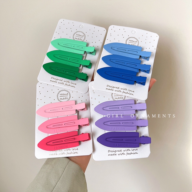 [Hard Cardboard + Op Bag Packaging] กิ๊บติดผมโลหะ ไร้รอยต่อ สไตล์เกาหลี น่ารัก เครื่องประดับผมแฟชั่น สําหรับผู้หญิง