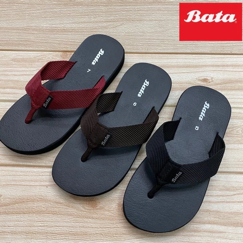 Bata รองเท้าแตะหูคีบ Size 3-10 สีดำ/ แดง /น้ำตาล
