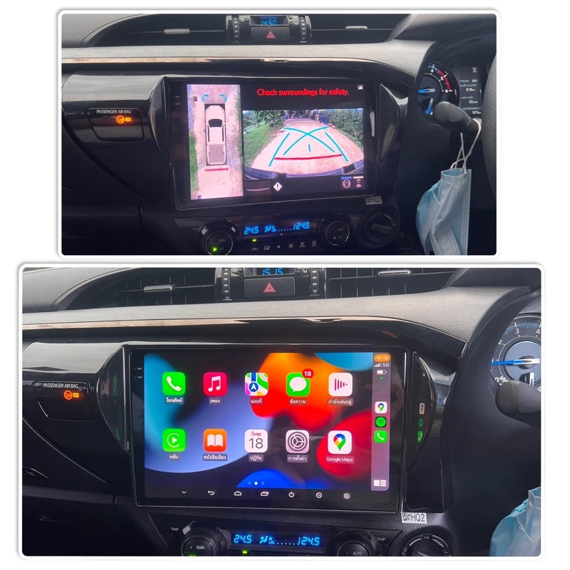 จอตรงรุ่น พร้อมหน้ากาก ปลั๊กตรงรุ่น ภาพ 2 K จอขนาด 10 นิ้ว รุ่น Toyota Revo (รองรับกล้อง360จากโรงงาน