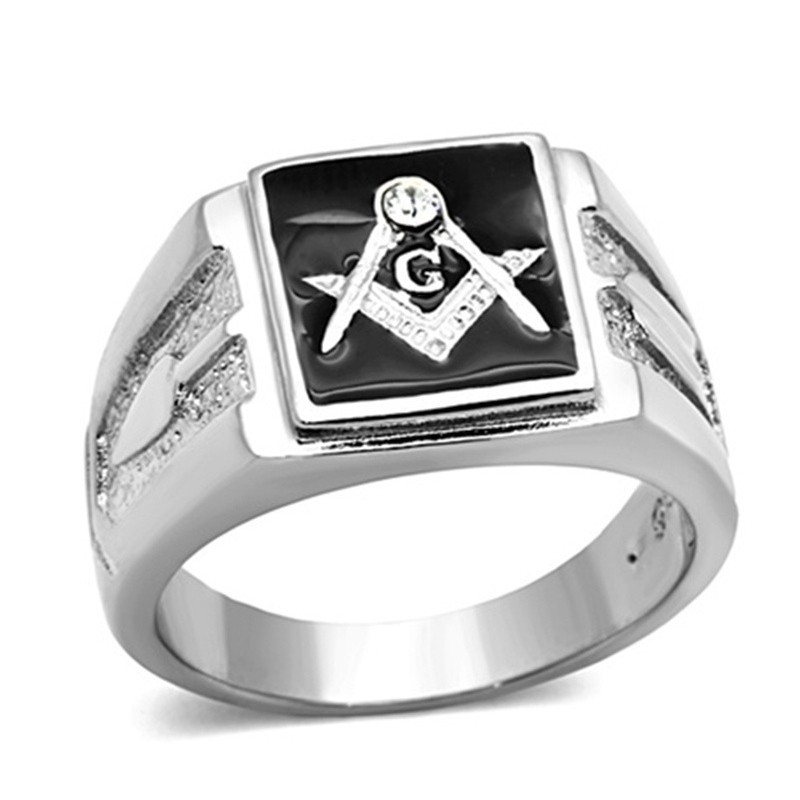 Seusuk แหวนชุบ Masonic Lodge Freemason สําหรับผู้หญิง ผู้ชาย