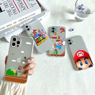 เคสโทรศัพท์มือถือ TPU แบบนิ่ม ป้องกันเลนส์กล้อง กันกระแทก ลายการ์ตูน Super Mario Game สําหรับ Apple iphone 14 Plus 13 12 11 Pro Max